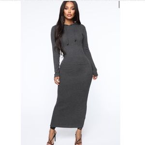 NEW WITH TAG fashionnova hooded maxi dress